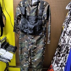 Camouflage Tactical Jumpsuit with Vest